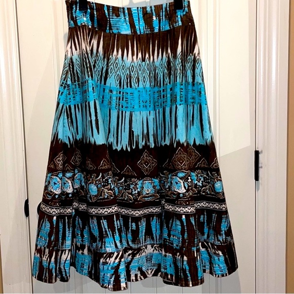 14  Tribal Western MAXI FULL SKIRT Side Zipper - Picture 3 of 15